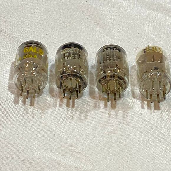 Vintage Lot of 4 Electron Vacuum Tubes 6AL5 Radio AMP Audio Not Tested As Is - Picture 2 of 3